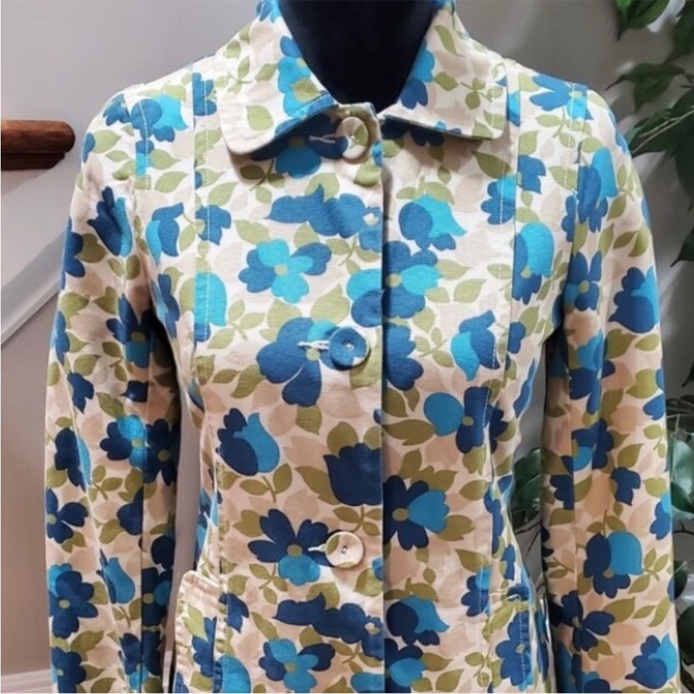 Vintage Old Navy Women’s Floral Trench-Style Jacket | Size Medium